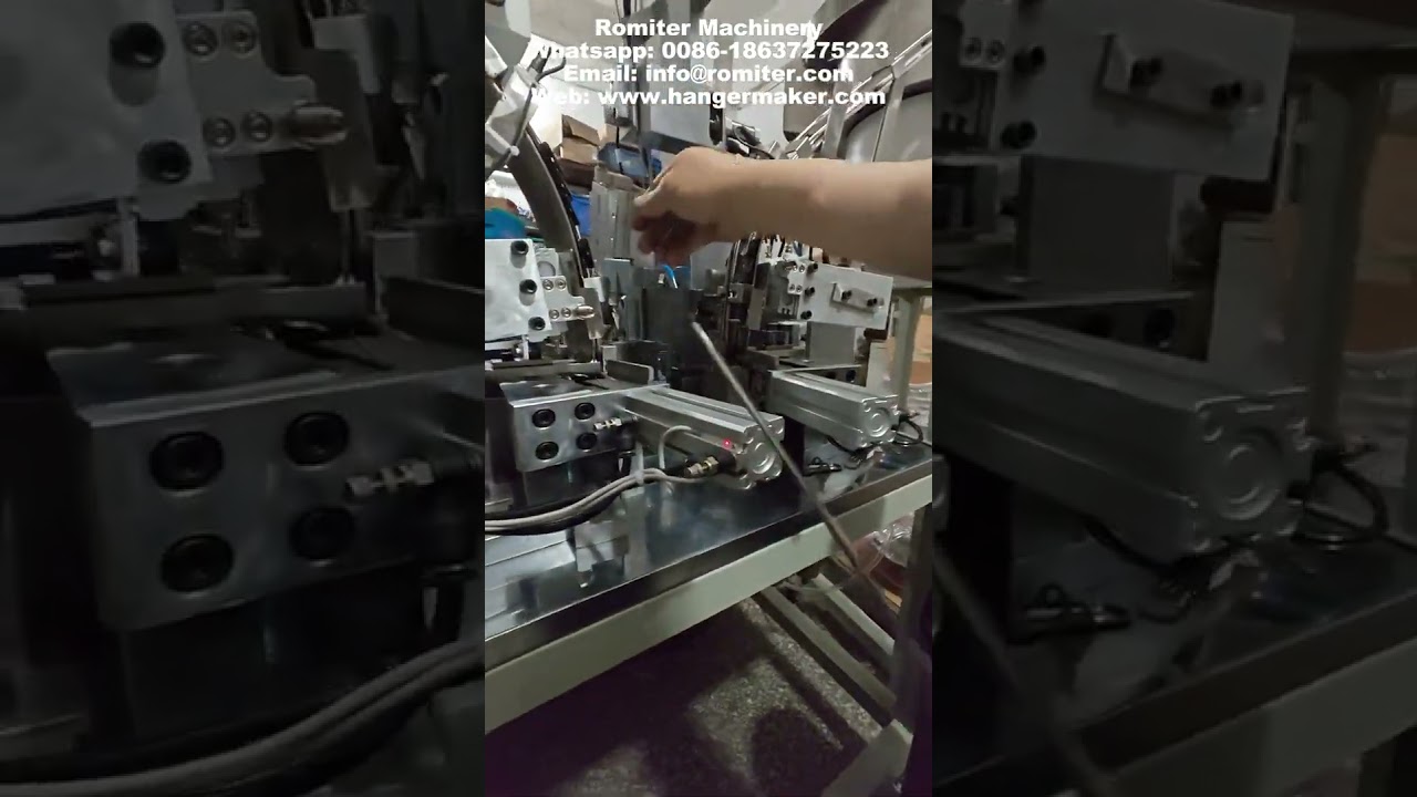 Automatic Clip Hanger Metal Clip and Spring Assembling Machine with Bar Pressing Function