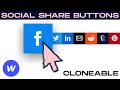 Easily Add Social Share Buttons to Webflow Websites (Free Cloneable)