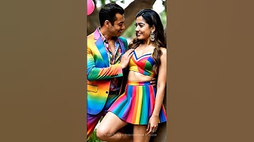 Sikandar Movie Ai 🌈👗 Rainbow Dress Song Salman Khan & Rashmika Mandanna  #sikandar #shorts #song