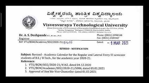 VTU UPDATE : 1-3-2021 || VTU REVISED ACADEMIC CALENDAR FOR REGULAR AND LATERAL ENTRY |@MahiUpdates