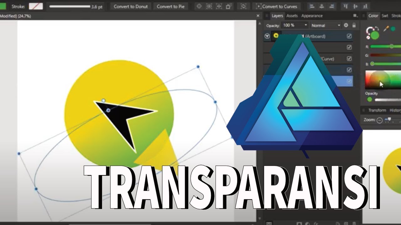 DASAR AFFINITY DESIGNER _ CARA TRANSPARANSI - YouTube