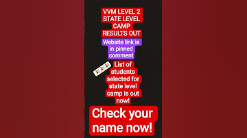 vvm state level camp students list result || vvm level 2 ||#vvm #vvm2025