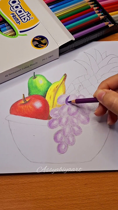 Tutorial menggambar buah menggunakan pensil warna