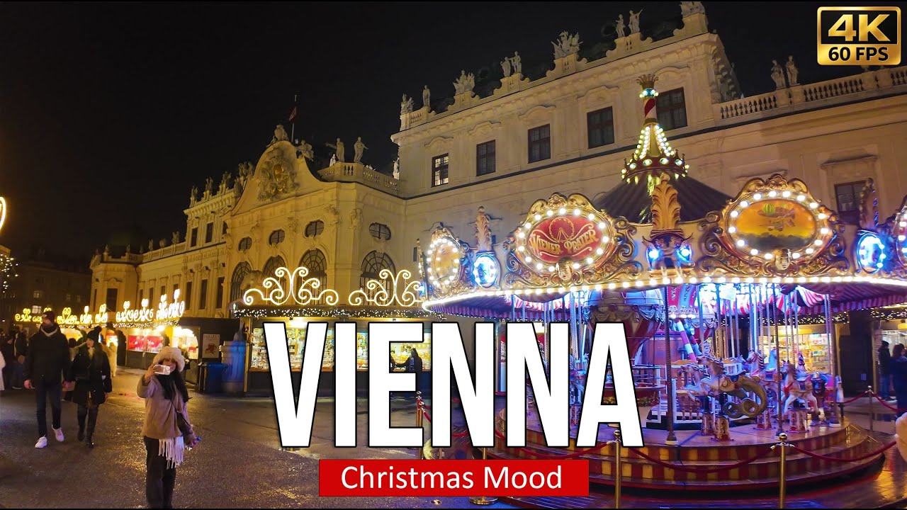 Vienna 🇦🇹 Belvedere Palace Christmas Market 2025 - Magical Night Lights | 4K Walk