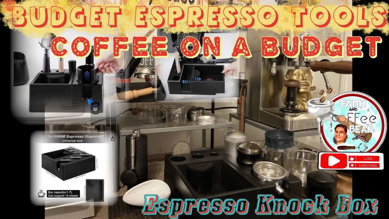 Budget Espresso Review PUSEE Knock Box & Tamp Station 9 in 1 Espresso Organizer  Fits 51, 54, 58MM