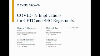 COVID-19 Implications for SEC and CFTC Registrants