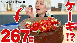 【魔改造 大食い】15g→4000g！極小チョコレートケーキを超巨大化してみたらケーキじゃなくなった。