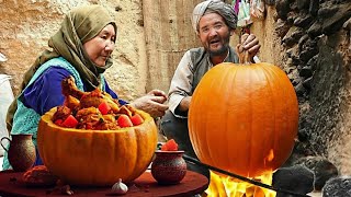 Chicken Curry in a Giant Pumpkin | Rustic Village Cooking & Cozy Feast