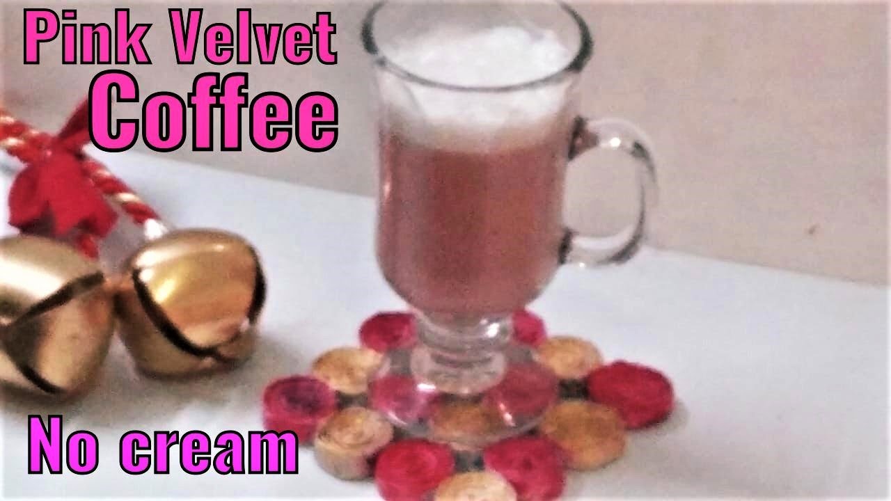 Pink Velvet coffee Recipe | No Cream Pink Velvet Coffee Recipe | Cafe Style |  Tasty Marination