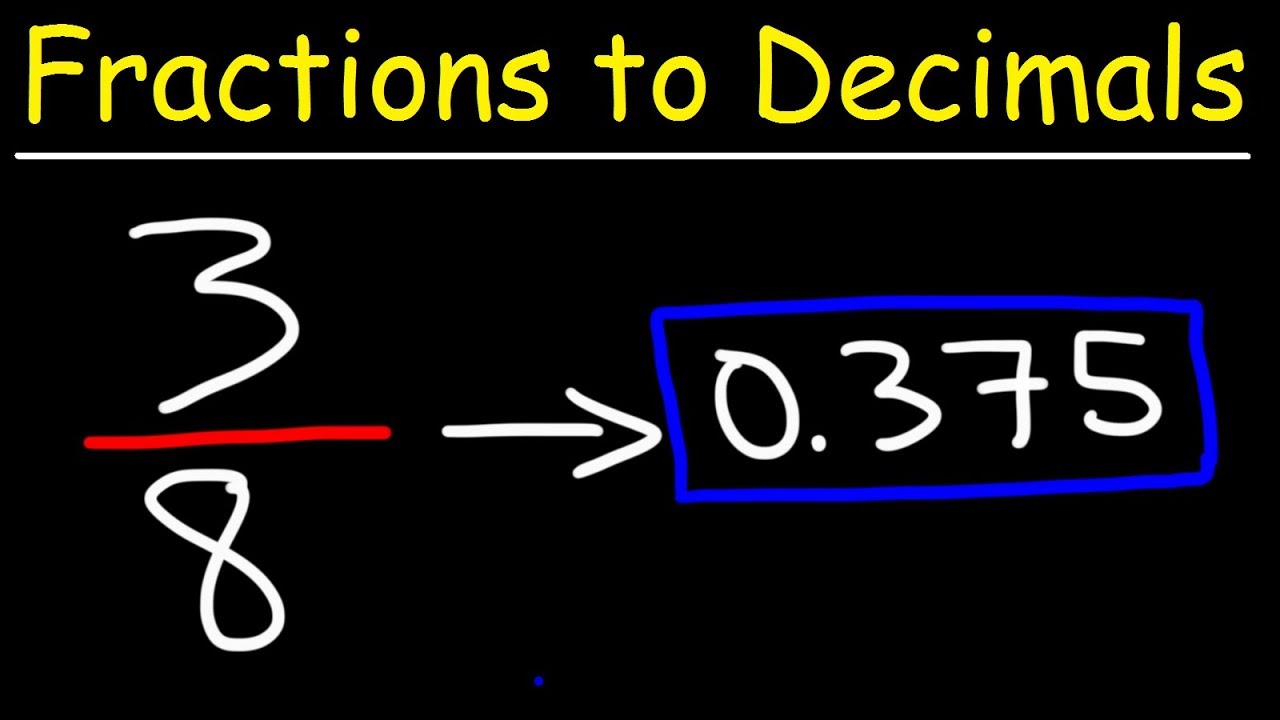 How To Convert Fractions To Decimals Youtube