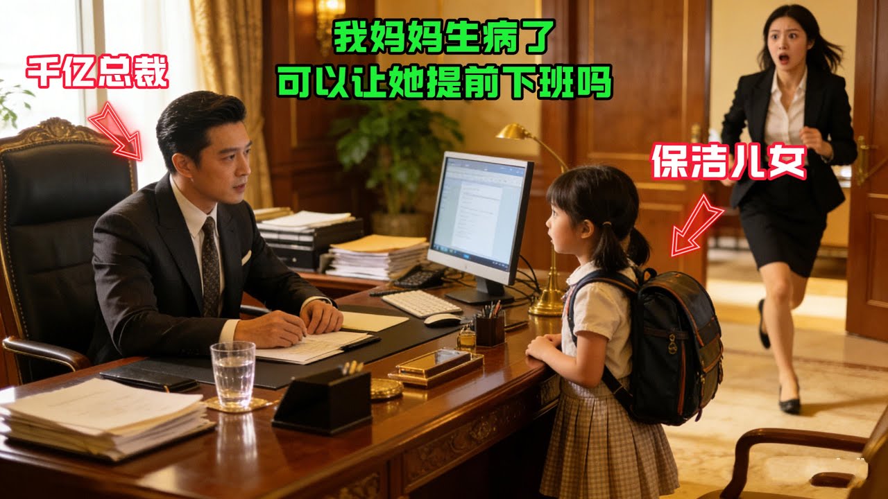 “我媽媽生病了，可以讓她提前下班嗎？”保潔員女兒對千億富豪説，富豪看着女孩做了個震驚所有人的舉動…#感人故事 #感人壹幕 #故事分享