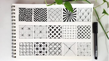 How to draw 15 Easy Doodle/Zentangle Patterns || Easy Zentangle patterns for beginners