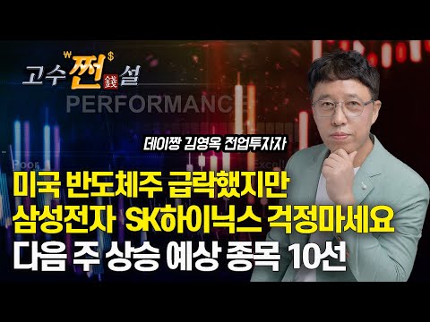   미 반도체주 급락했지만 삼성전자 SK하이닉스 걱정 안하는 이유 다음 주 상승 예상 종목 10가지ㅣ데이짱 김영옥 전업투자자