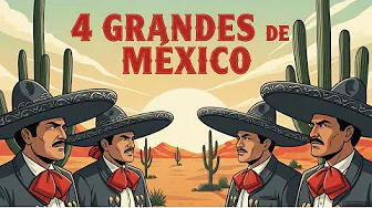 🎤 Los 4 Grandes de México 🇲🇽 Rancheras y Mariachis: Negrete, J.A Jiménez, Demetrio, M. Aceves Mejía