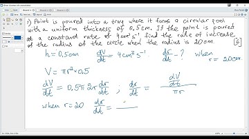 IB Maths AA AI HL Calculus. Ex. 4. Related rates. (Paint into a tray).