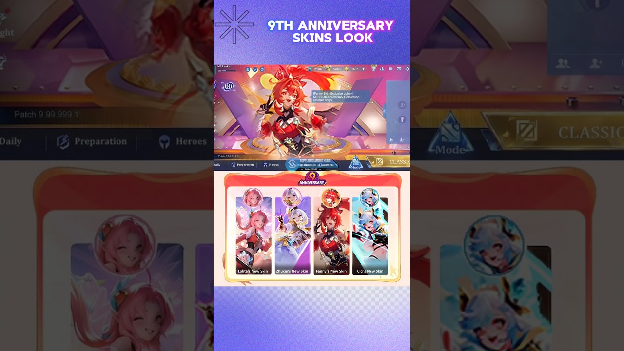 Mlbb 9th anniversary skins look 