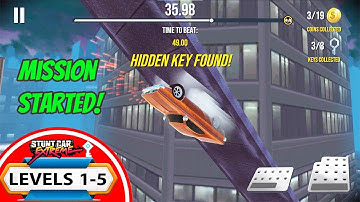 🔥 Stunt Car Extreme Levels 1–5 | All Hidden Keys Found & Epic Stunts! 🚗💨
