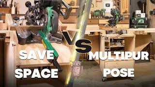 How to make a space-saving miter saw table 【Woodworking】