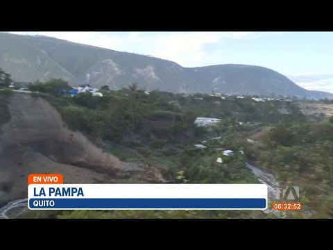 Moradores de La Pampa atemorizados por un gran deslizamiento de tierra en una quebrada