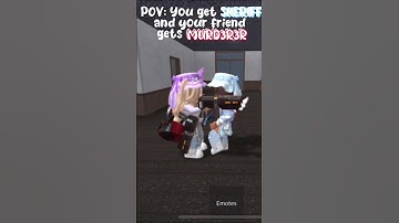 POV: You get sheriff and your friend gets murderer in mm2.. #roblox