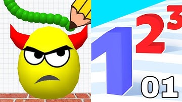 Draw To Smash Lv 160-188 vs Number Master Lv 1-19 : All Level Gameplay Walkthrough Android.iOs