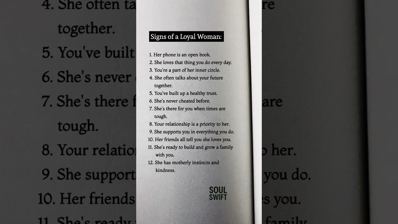 Signs of a Loyal Woman: | 