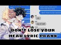 don't lose your head lyric prank|| bakudeku