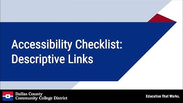 Accessibility Video 04: Descriptive Links