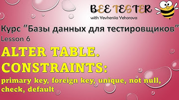 L6. Изменение таблиц. Ограничения | Базы данных для тестировщиков | ALTER TABLE. CONSTRAINT