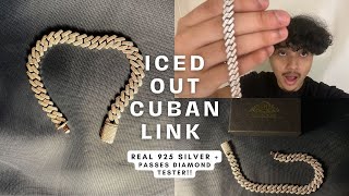 HarlemBling Moissanite Prong Miami Cuban Link Bracelet 8MM Review + Diamond Tester