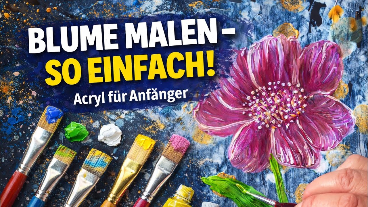 BLUME MALEN – SO EINFACH! 🌸 | Acryl für Anfänger (Schritt für Schritt