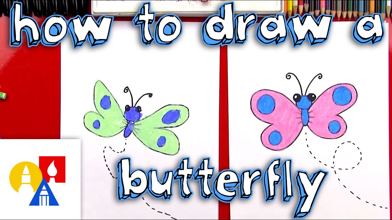 How to Draw a Flying Butterfly - Easy Drawing Tutorial For Kids