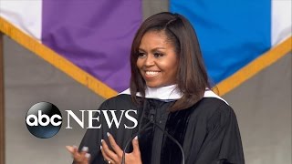 Michelle Obama Rebukes Trump's Border Wall in Speech to Graduates