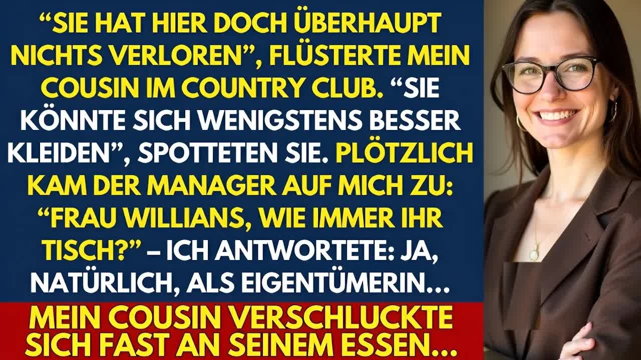 “Sie hat hier doch überhaupt nichts verloren‘, spottete mein Cousin im Country Club – dann tauch