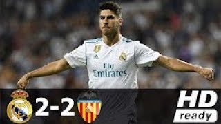 Real Madrid vs Valencia 2-2 - All Goals \& Highlights 27\/08\/2017