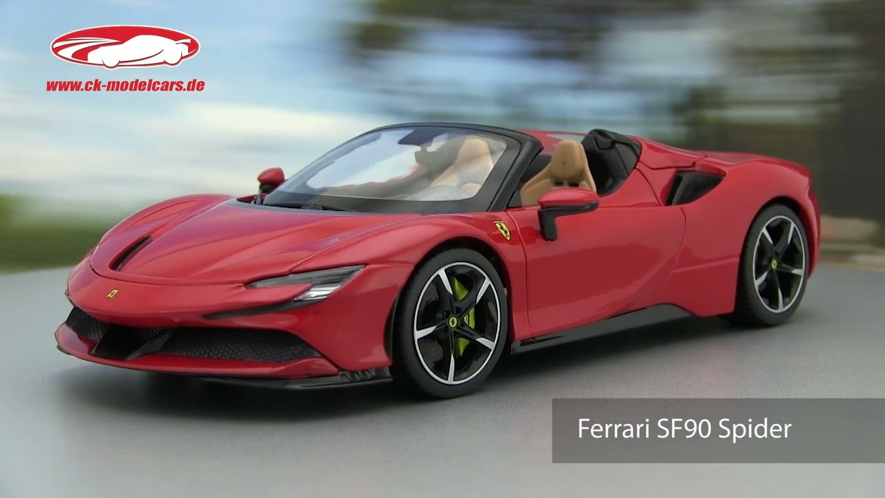 Ferrari SF90 Spider Año de construcción 2021 oro metálico 1:18 Bburago