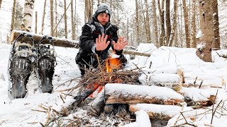 -35C Arctic Solo Survival - No Shelter, No Fire, Basic Tools