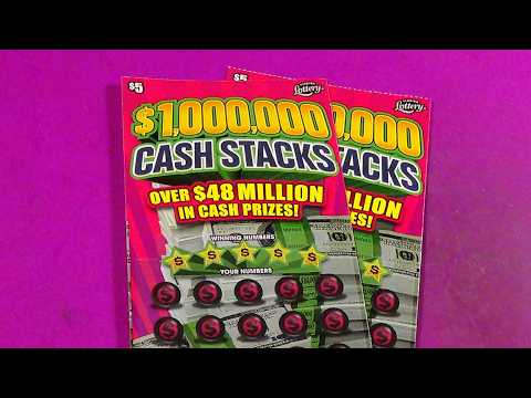 SOOD 1763: TWO $5 $1M CASH STACKS FL Lottery Scratch Tickets