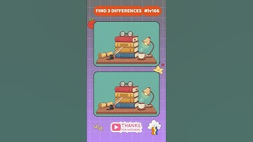 Spot 3 Differences Challenge – Can You Find The 3 Hidden Differences in This Book Stack Scene #166