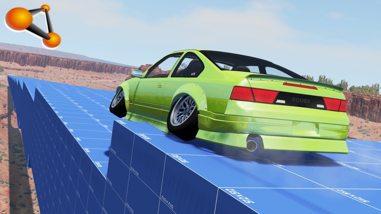 BeamNG.drive - Cars Jump On Big Steps