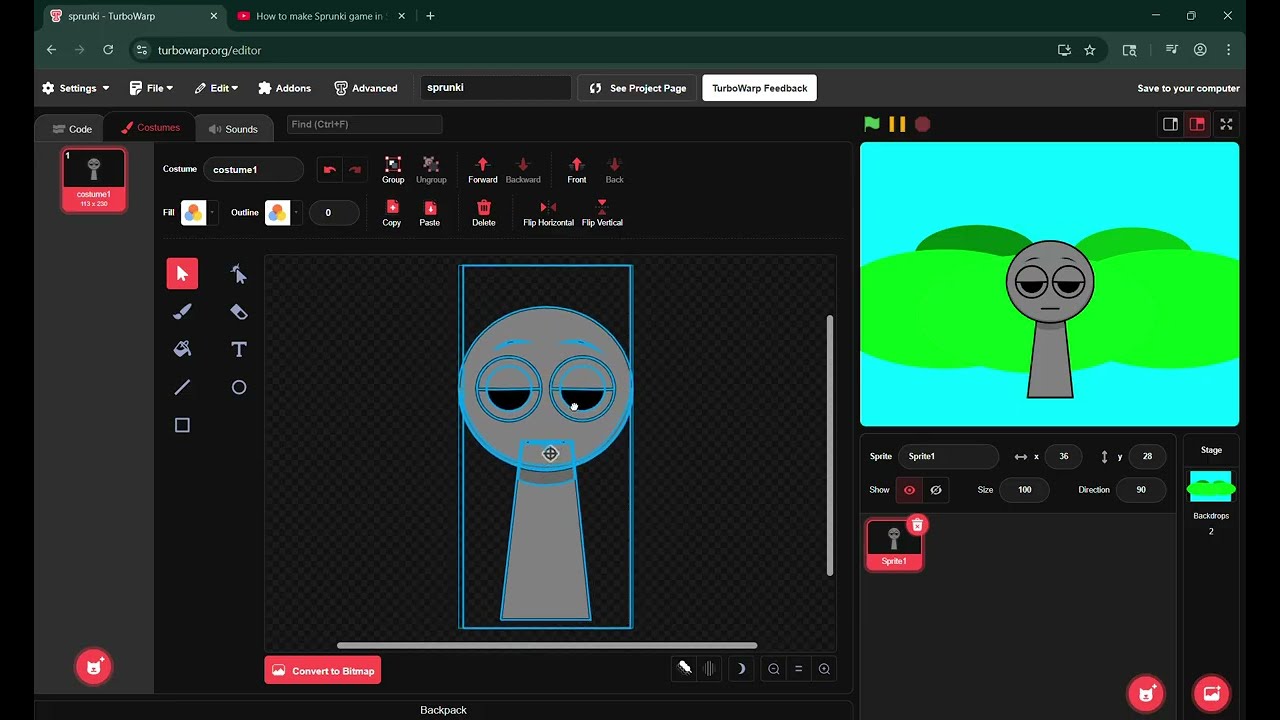 Как сделать Sprunki в Scratch, часть 1
