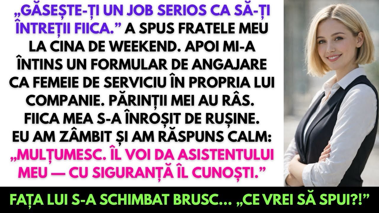 La cină, fratele meu mi-a spus să-mi iau „un job serios” — apoi am vorbit.