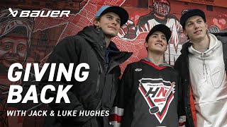 Luke and Jack Hughes Give Back with BAUER