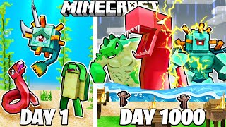 I Survived 1000 Days as SEA MONSTERS in HARDCORE Minecraft!