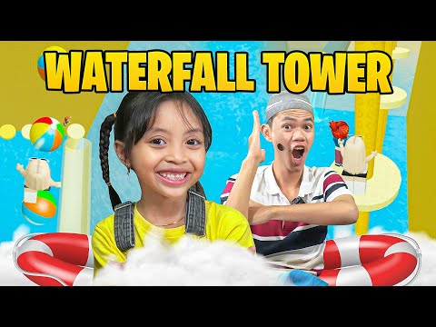 LEIKA COBAIN WAHANA WATERPARK DI TOWER TERTINGGI 😱😨WATERFALL TOWER [ROBLOX INDONESIA]