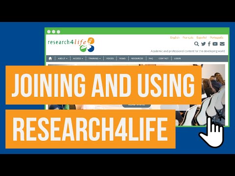 Webinar: Joining and using Research4Life