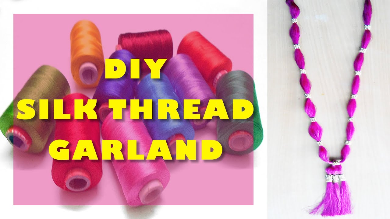 DIY Silk Thread Garland பட்டு நூல் மாலை Easy Silk thread Craft Pattu nool malai Garland