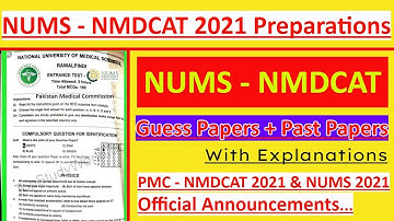 NUMS-NMDCAT 2021 Guess Paper Announced/NUMS Test 2021/NMDCAT 2021/NUMS PMC ACADEMY 0310-4468631 ☑️