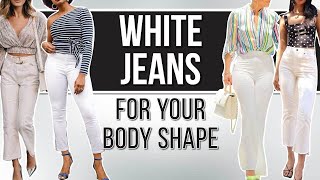 Which Style of White Jeans is BEST for YOUR Body Shape: How to wear white jeans YEAR ROUND over 40! screenshot 4