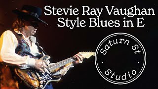 Video thumbnail of "Stevie Ray Vaughan Style Blues - Guitar Jam Backing Track in E"